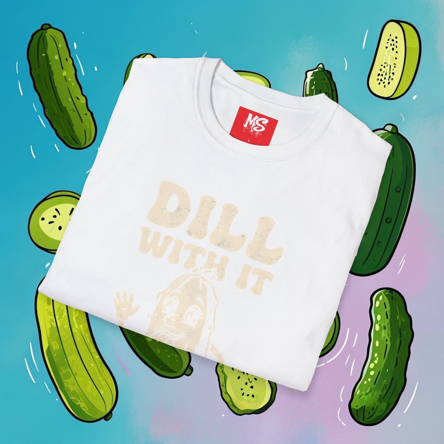 Funny 'Dill With It' Unisex Softstyle T-Shirt - Perfect for Pickle Lovers