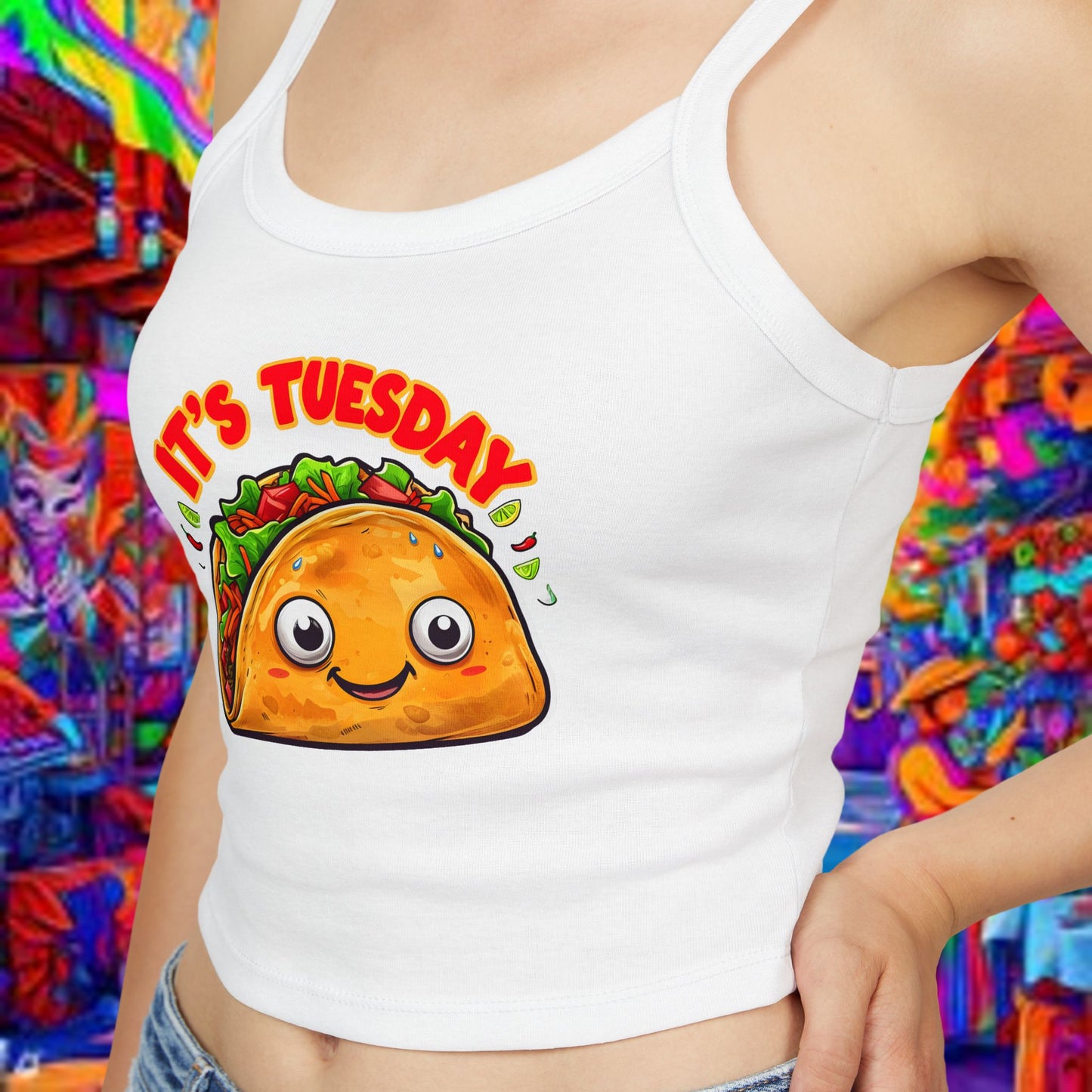 Taco Tuesday Women's Spaghetti Strap Tank Top - Relaxed Vibe for Chilling Days