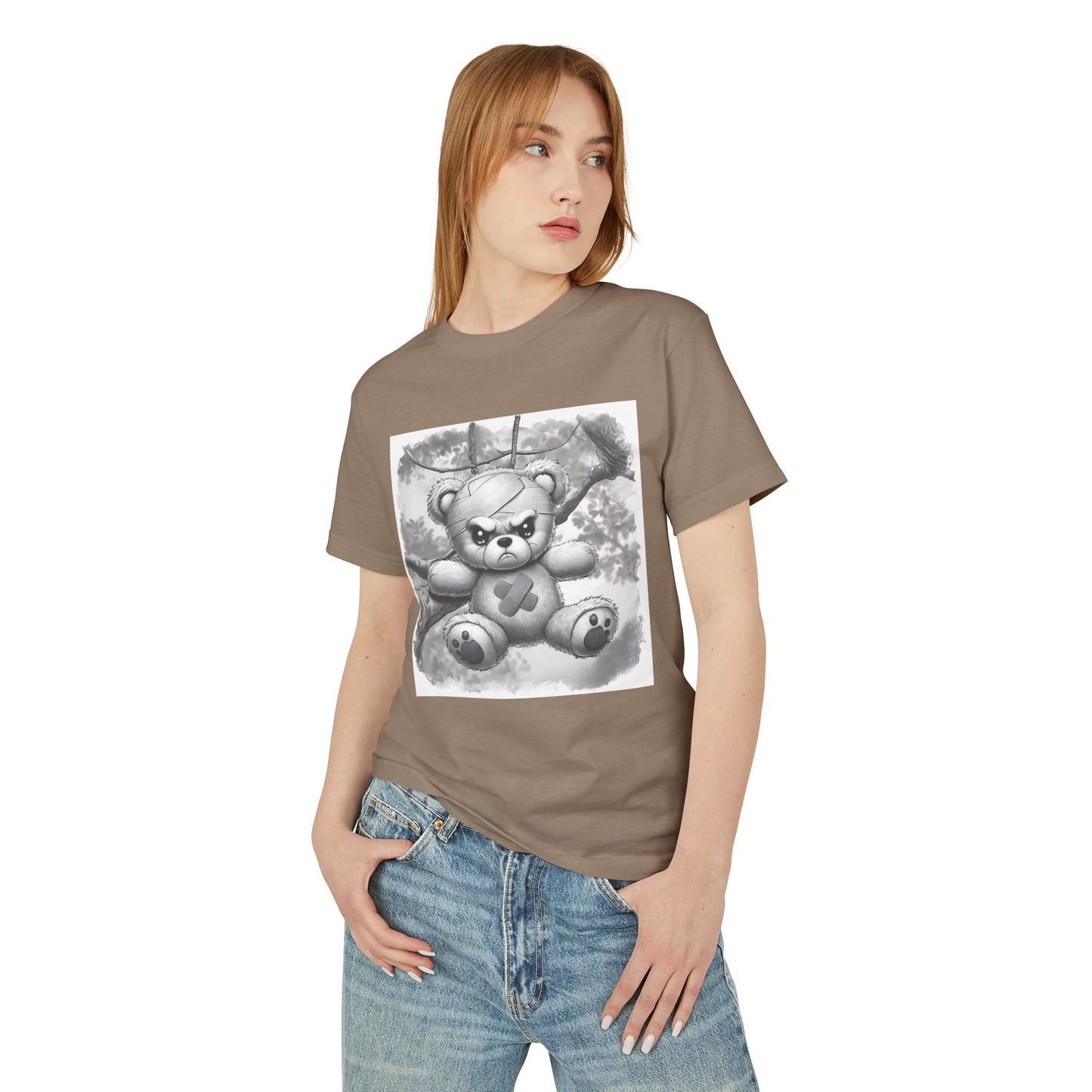 "Bandaged Bear II" Unisex Garment-Dyed Heavyweight Cotton Tee