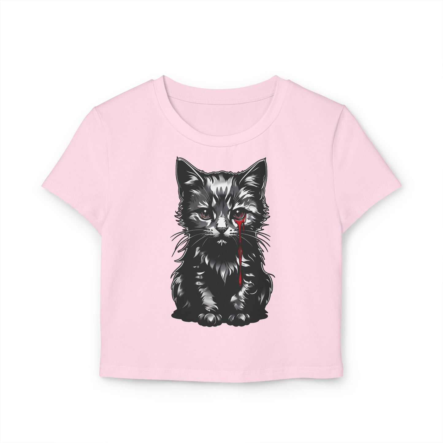 " Tearful Kitten" Women's Baby Tee