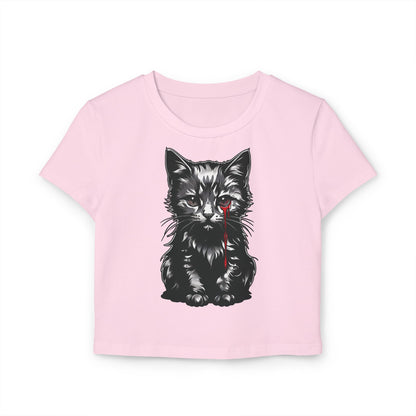 " Tearful Kitten" Women's Baby Tee