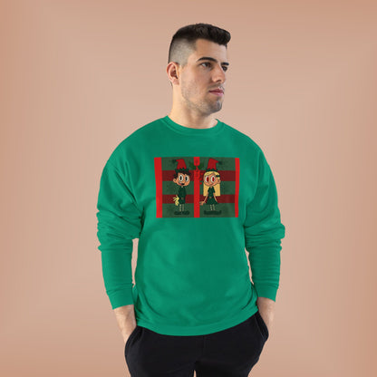 Christmas Elf Couple mistletoe Crewneck Sweatshirt