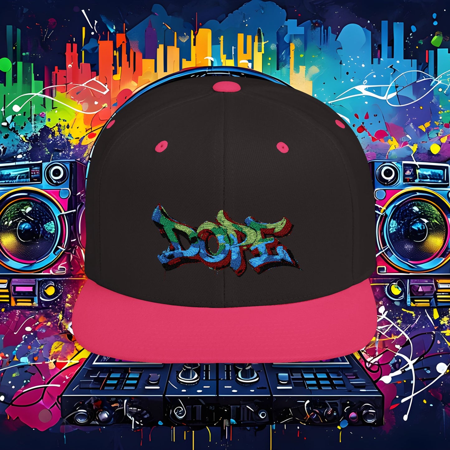 DOPE Graffiti Flat Bill Snapback Cap for Urban Style