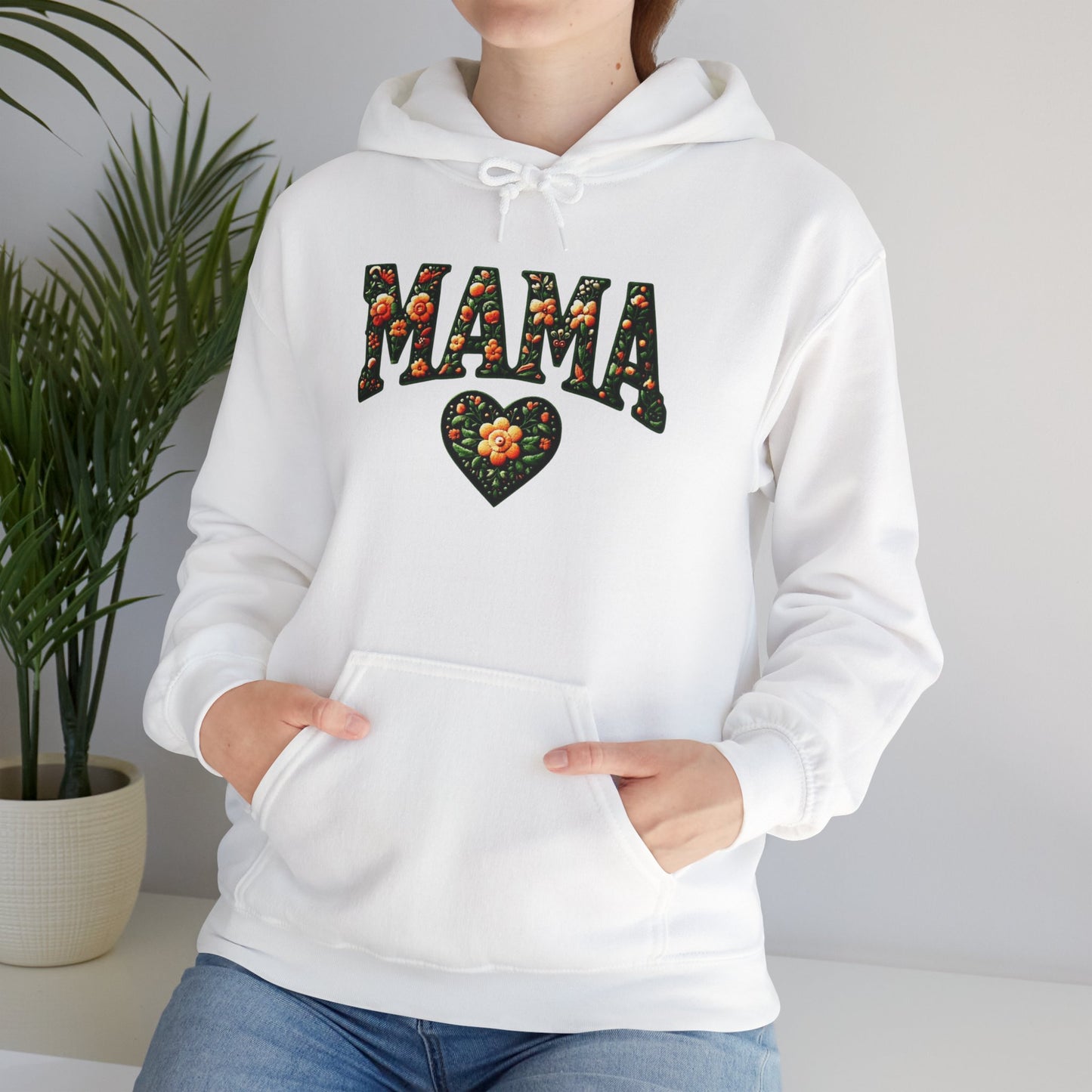 Floral Mama Hoodie - Unisex Heavy Blend™ Sweatshirt for Moms