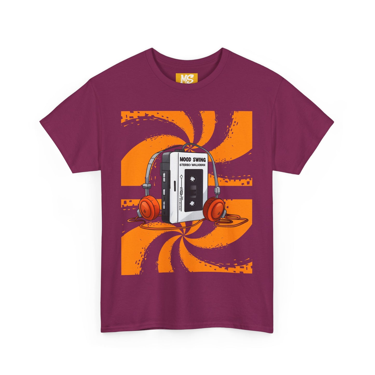 Retro Vibes Unisex Heavy Cotton Tee - Stylish 80s Walkman Graphic T-Shirt