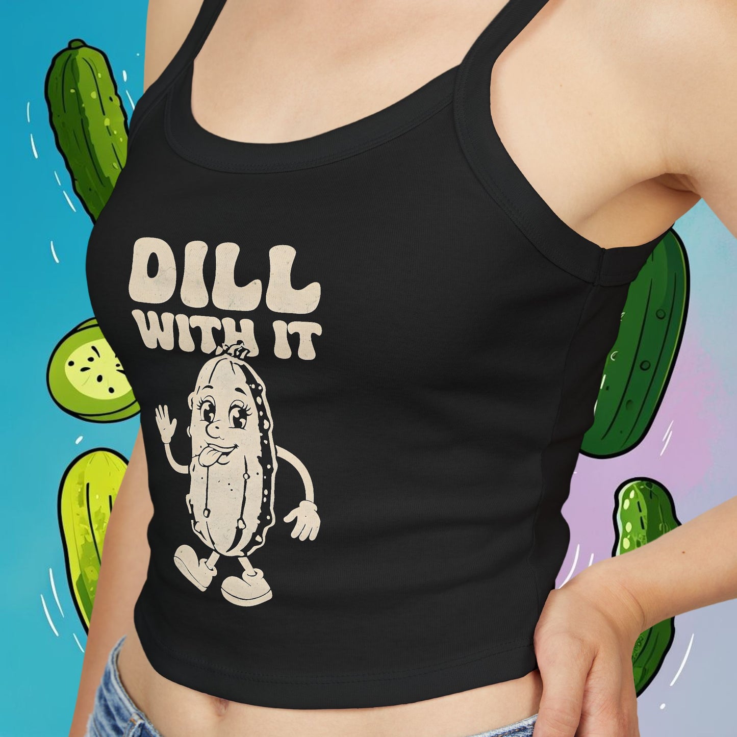 Fun Women's Dill With It Spaghetti Strap Tank Top