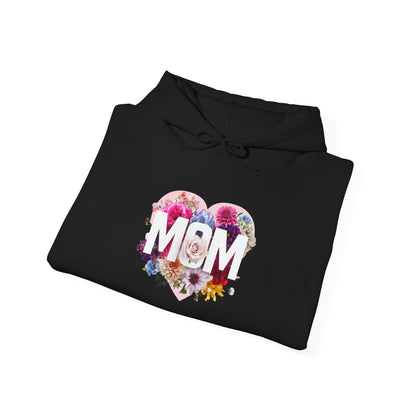 Mom Heart Floral Hoodie - Unisex Heavy Blend™ Sweatshirt for Mother's Day