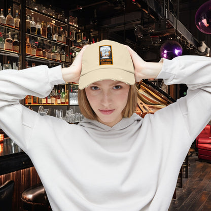 Unisex Distressed Cap - 'On The Rocks' Drink Design for Casual Cool Vibes